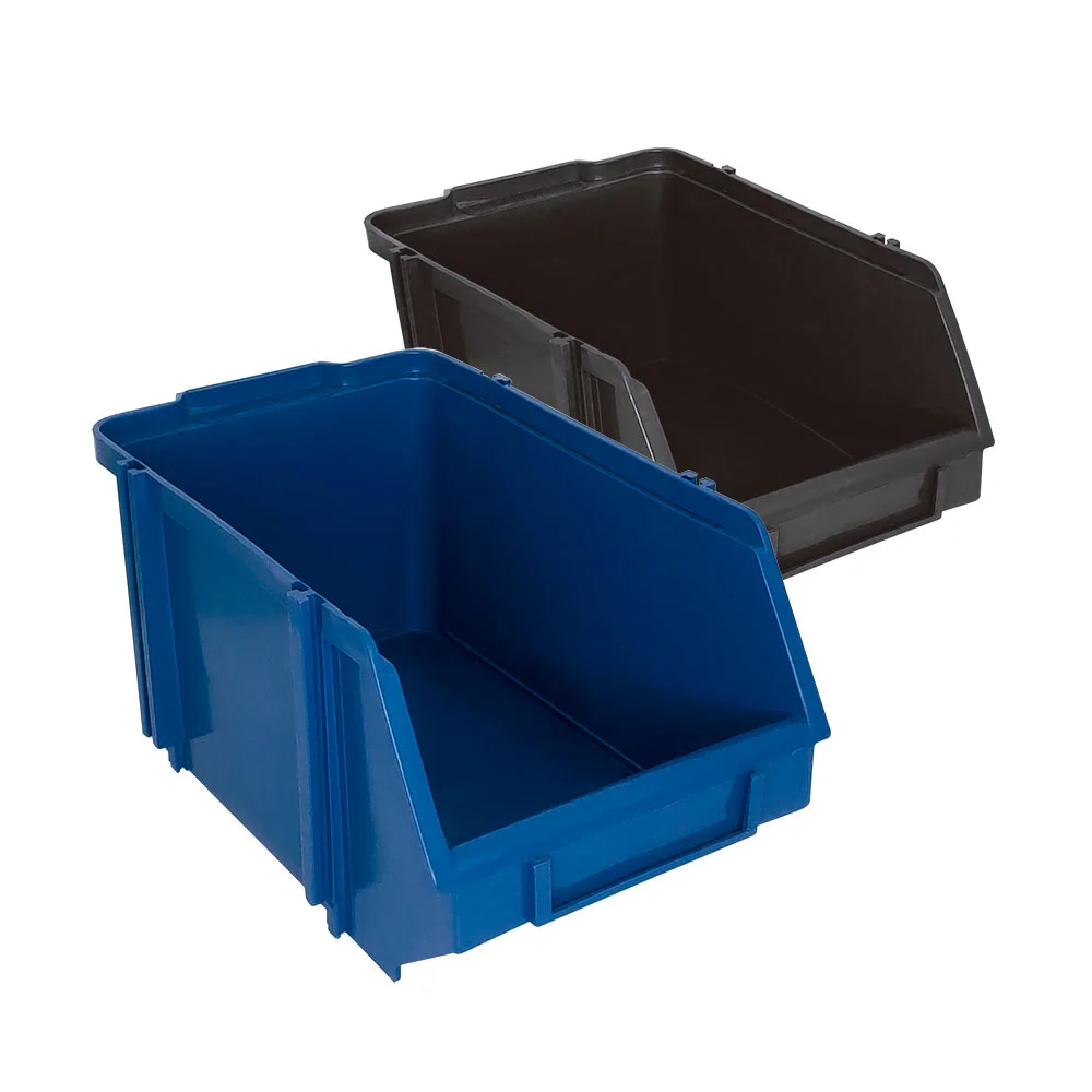 Caixa Bin 06 azul, gaveteiro plástico de 8 litros para organização de peças em almoxarifado - RP PLASS