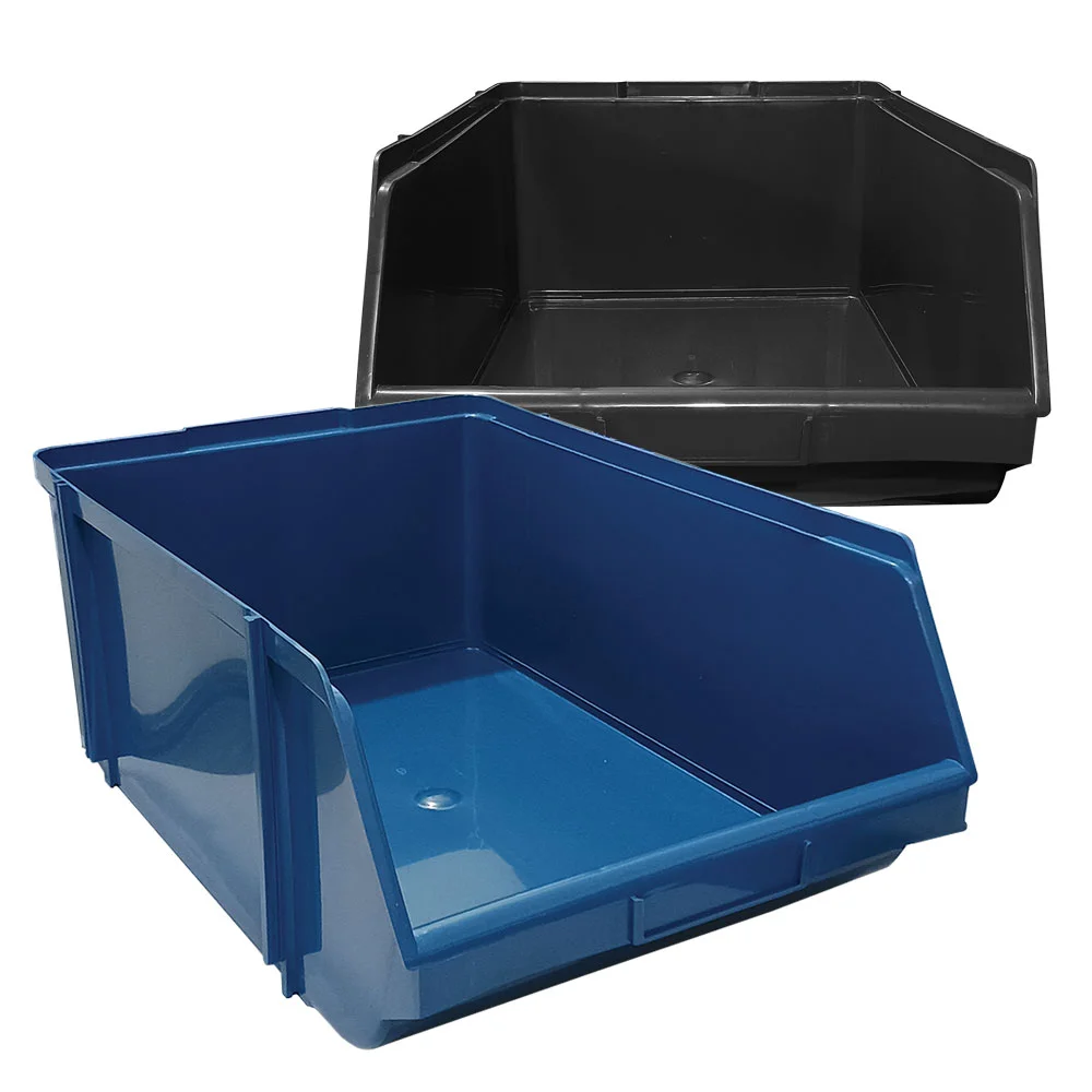 Caixa Bin 09 azul, gaveteiro plástico de 50 litros para organização de peças em almoxarifado - RP PLASS