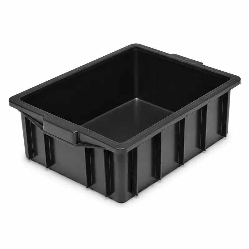 Caixa Fechada 15 Litros caixa plástica industrial na cor Preta para organização e logística - Fabricante RP PLASS