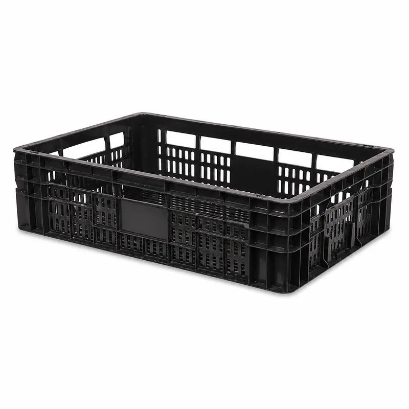 Caixa RP17 Totalmente Aberta caixa plástica industrial na cor Preta para organização e logística - Fabricante RP PLASS