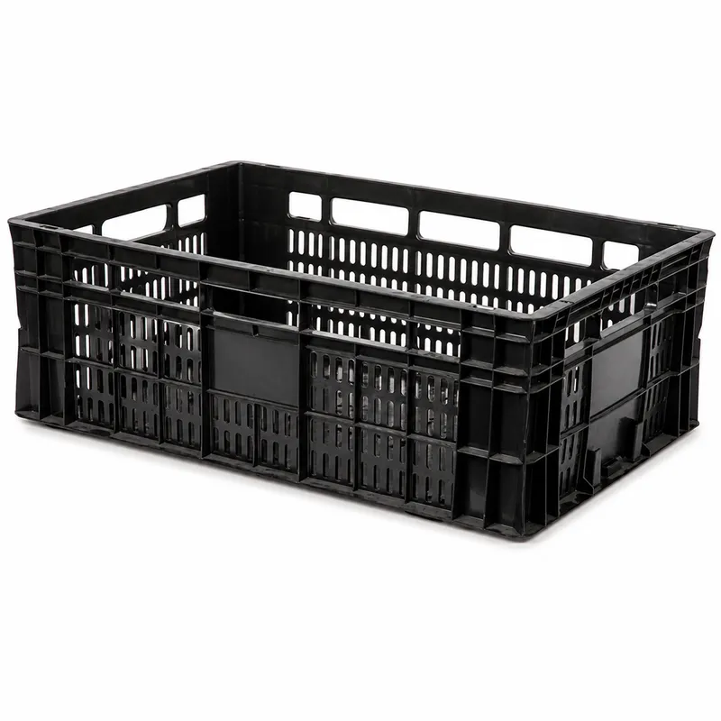 Caixa RP23 TAP caixa plástica industrial na cor Preta para organização e logística - Fabricante RP PLASS