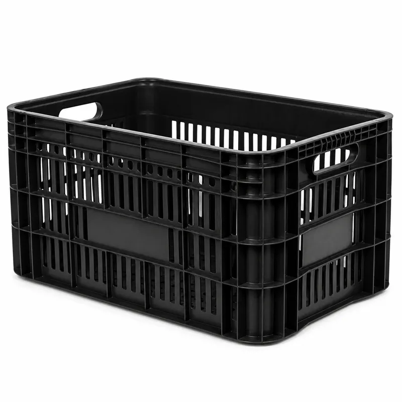 Caixa RP31 TAP caixa plástica industrial na cor Preta para organização e logística - Fabricante RP PLASS