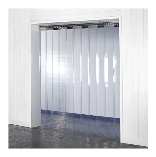 Porta de cortina plástica de PVC cristal flexível em trilho de aço galvanizado - RP PLASS